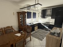 offener Küchen- Essbereich Wohnung