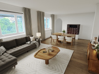 Wohnbereich Altbau - virtuell möbliert