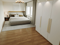 Schlafen Altbau - virtuell möbliert